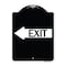 Signmission Exit With Left Arrow Heavy-Gauge Aluminum Architectural Sign, 24" H, 18" L, BW-1824-24607 A-DES-BW-1824-24607 - alternate 1